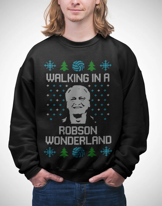 Newcastle United Christmas Jumper - Bobby Robson Wonderland Sweatshirt